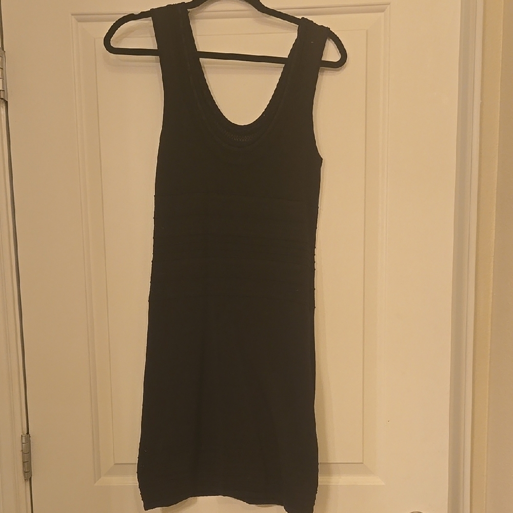 Express Black Ribbed Sleeveless Sheath Mini Dress